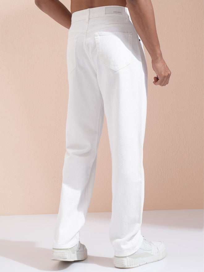 Highlander Men White Relaxed Fit Jeans - White - Image 3