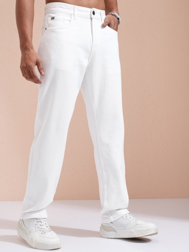 Highlander Men White Relaxed Fit Jeans - White - Image 6