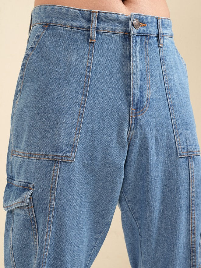 Highlander Men Blue Baggy Tapered Jeans - Blue - Image 5