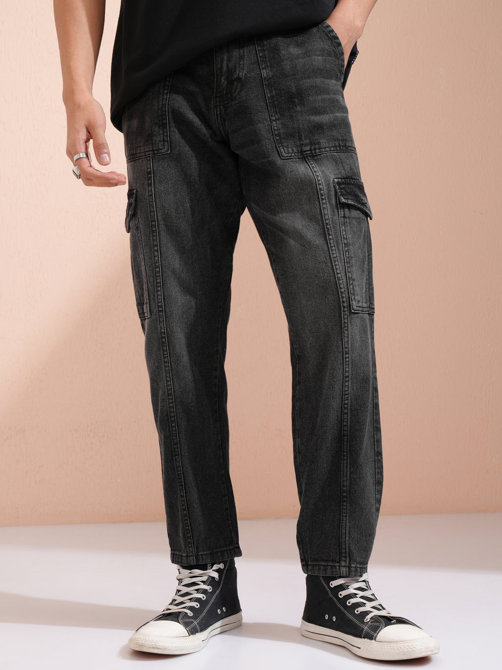 Highlander Men Grey Tapered Fit Jeans - Grey - Image 1
