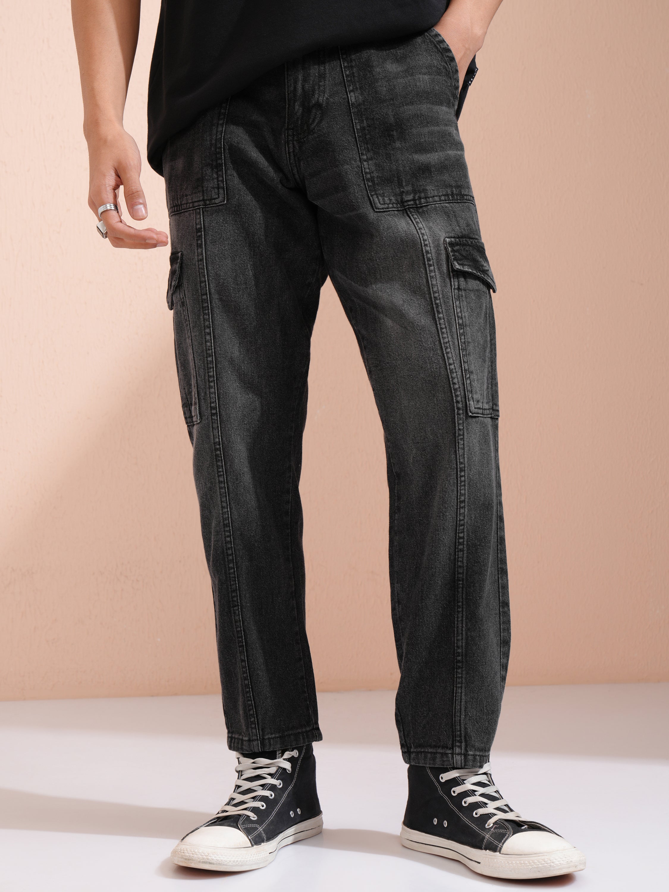 Highlander Men Grey Tapered Fit Jeans - Grey - Image 1