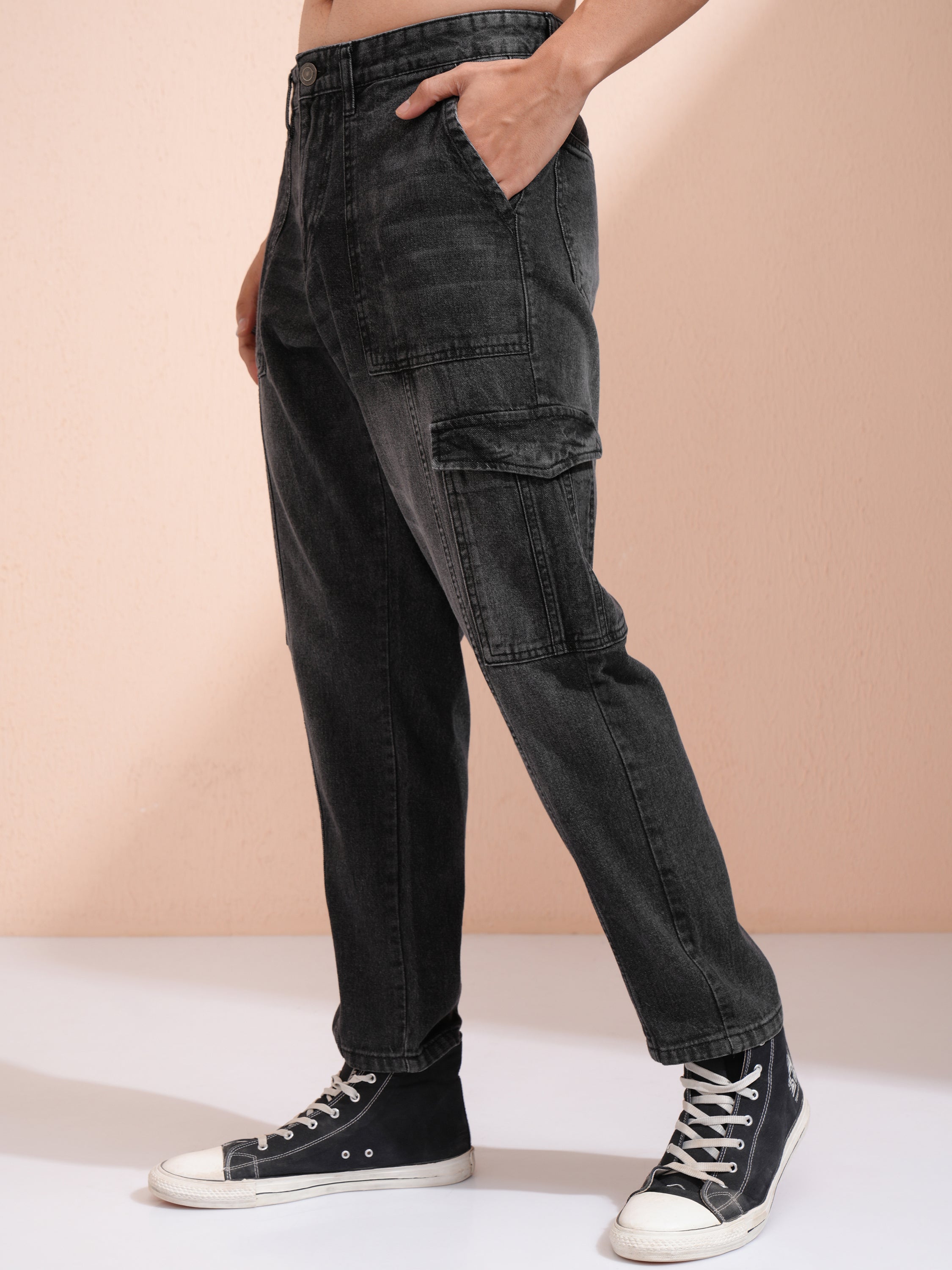 Highlander Men Grey Tapered Fit Jeans - Grey - Image 4