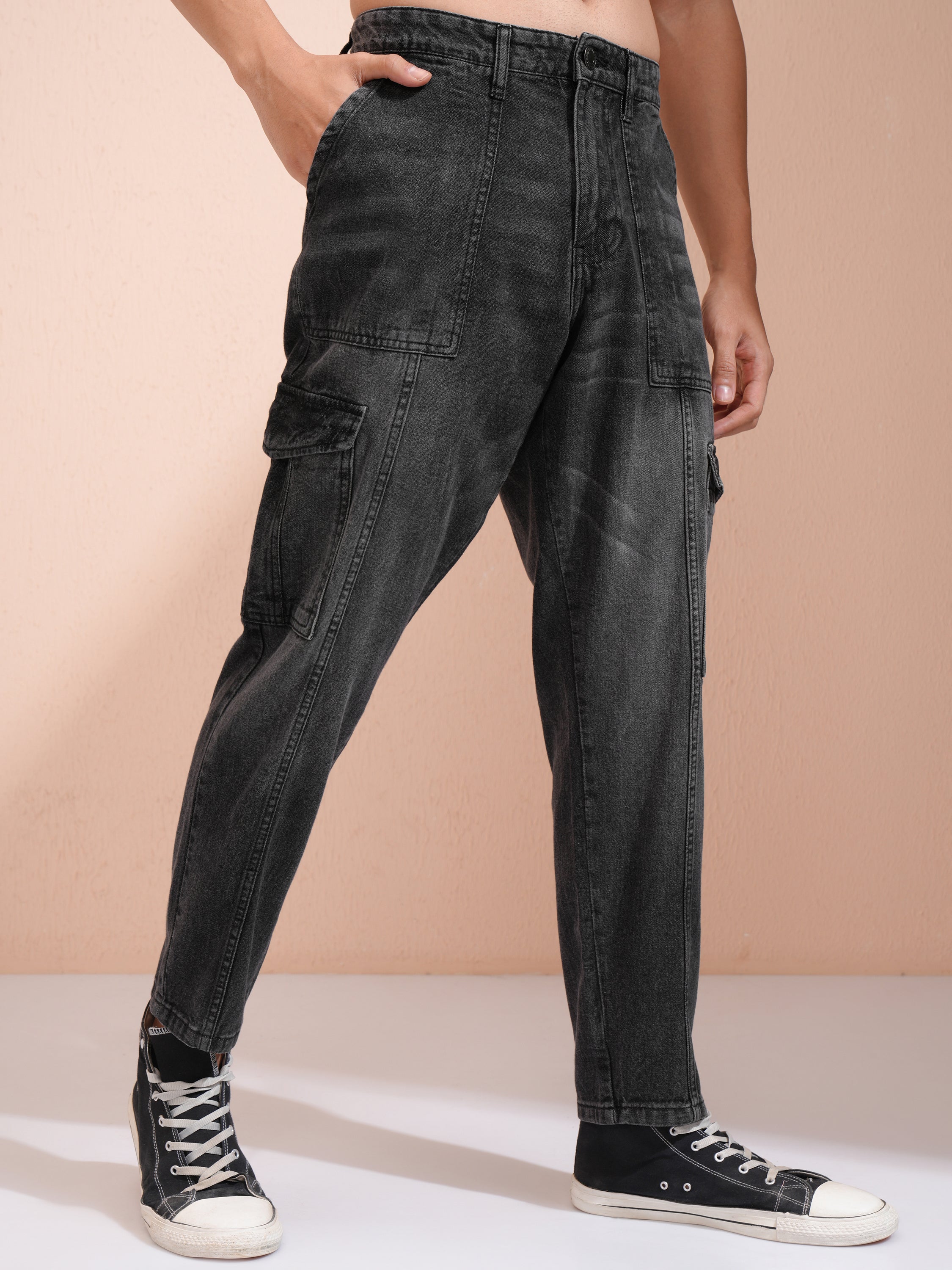 Highlander Men Grey Tapered Fit Jeans - Grey - Image 6