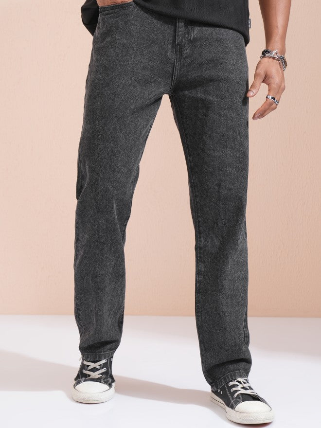 Highlander Men Black Straight Fit Jeans - Black - Image 1