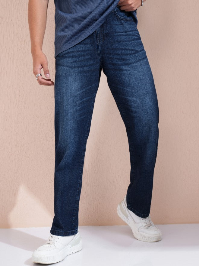 Purple By Highlander Men Blue Straight Fit Jeans - Blue - Image 1