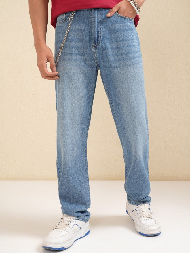 Purple By Highlander Men Blue Straight Fit Jeans - Blue - Image 1