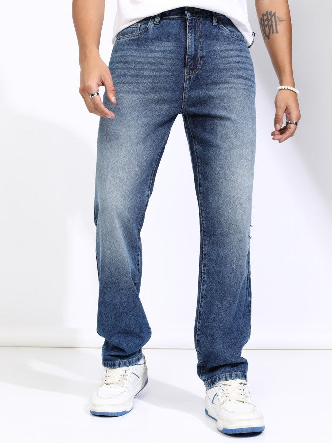 Highlander Men Blue Straight Fit Jeans - Blue - Image 1