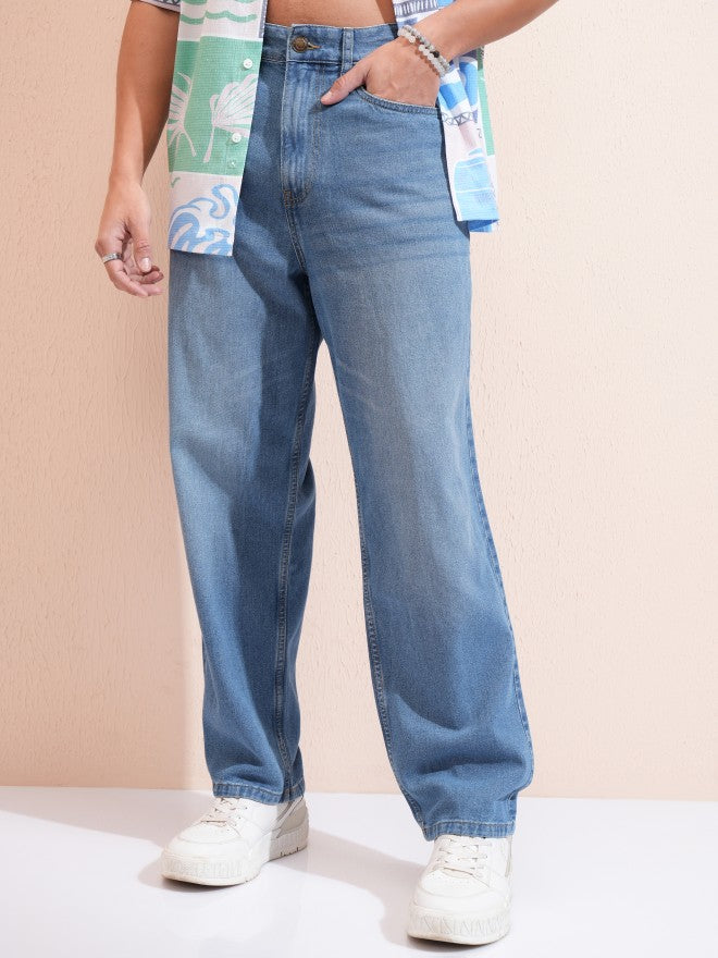 Highlander Men Blue Straight Fit Jeans - Blue - Image 1