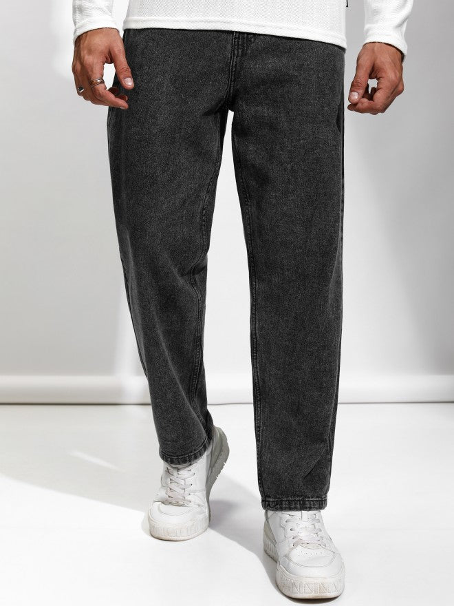 Highlander Men Black Relaxed Fit Jeans - Black - Image 1