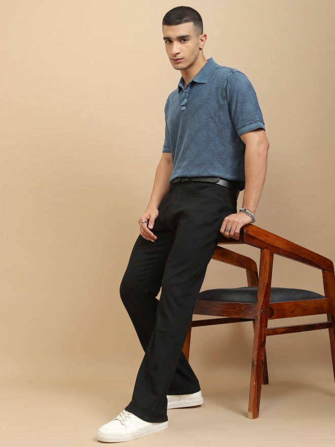 Highlander Men Black Bootcut Jeans - Black - Image 2