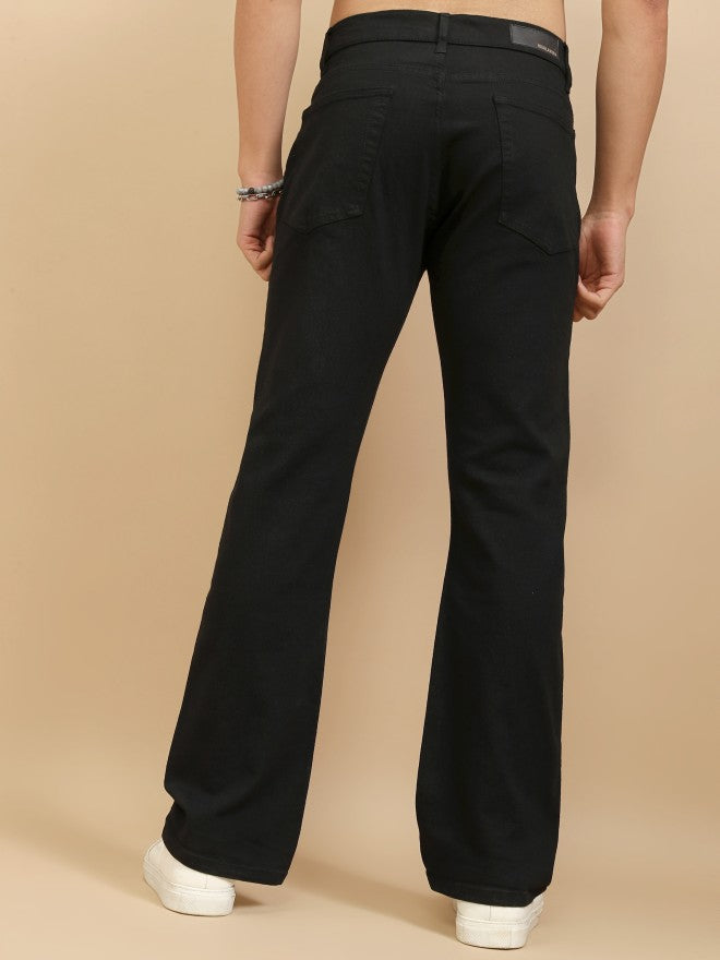 Highlander Men Black Bootcut Jeans - Black - Image 3