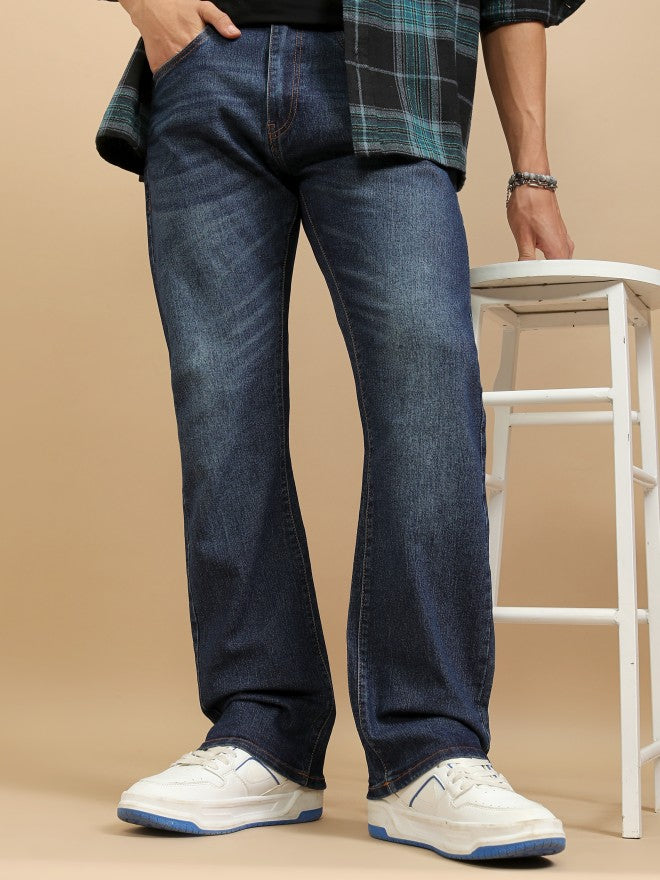 Highlander Men Blue Bootcut Jeans - Blue - Image 1