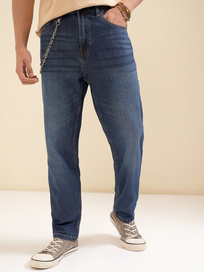 Highlander Men Blue Dad Relaxed Fit Jeans - Blue - Image 1