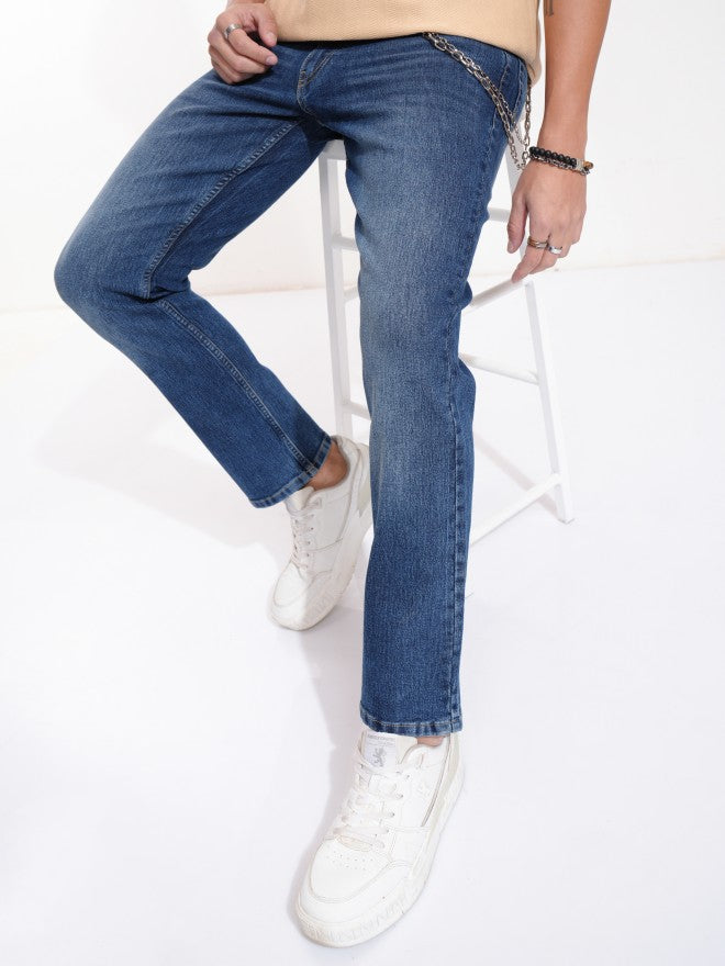 Highlander Men Blue Straight Fit Stretchable Jeans - Blue - Image 1