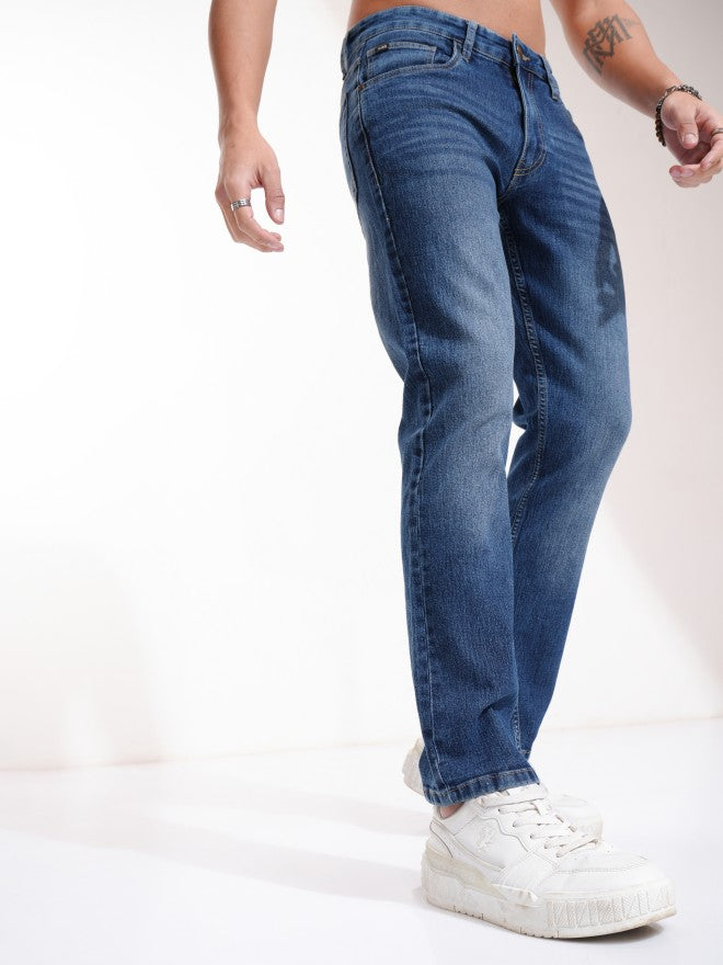 Highlander Men Blue Straight Fit Stretchable Jeans - Blue - Image 6