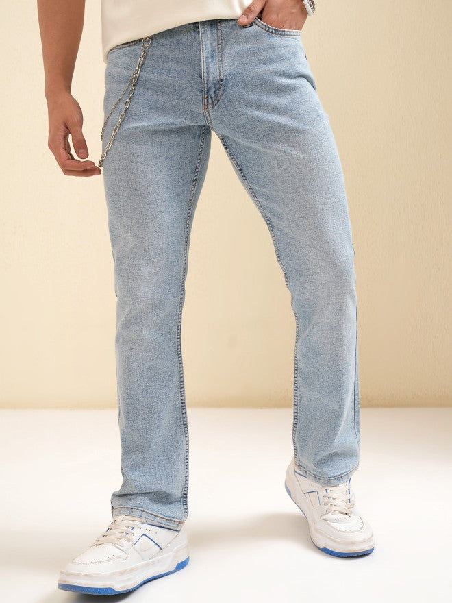 Highlander Men Blue Straight Fit Stretchable Jeans - Blue - Image 1