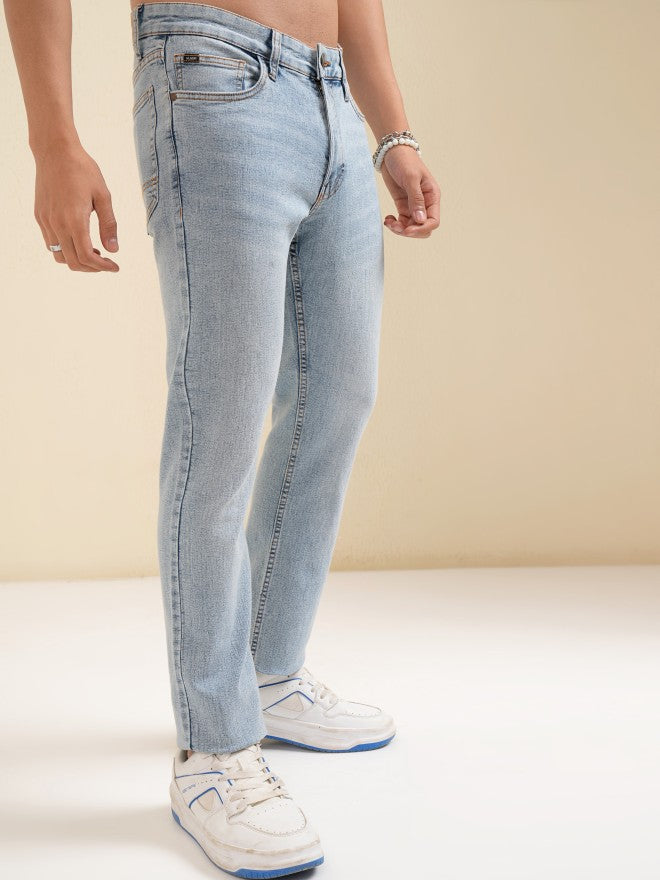 Highlander Men Blue Straight Fit Stretchable Jeans - Blue - Image 6