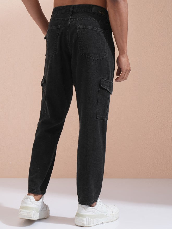 Highlander Men Black Tapered Fit Jeans - Black - Image 3