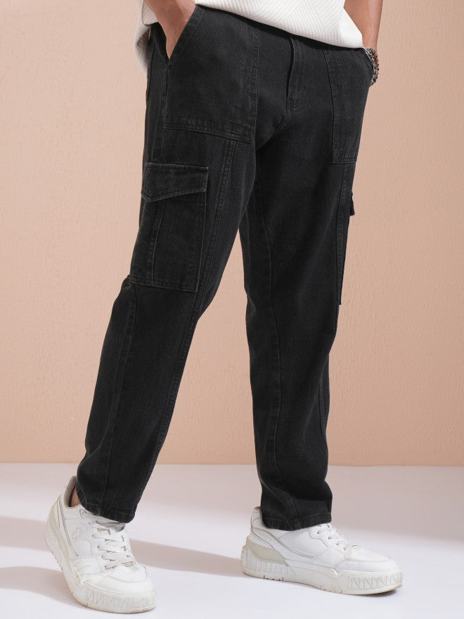 Highlander Men Black Tapered Fit Jeans - Black - Image 6