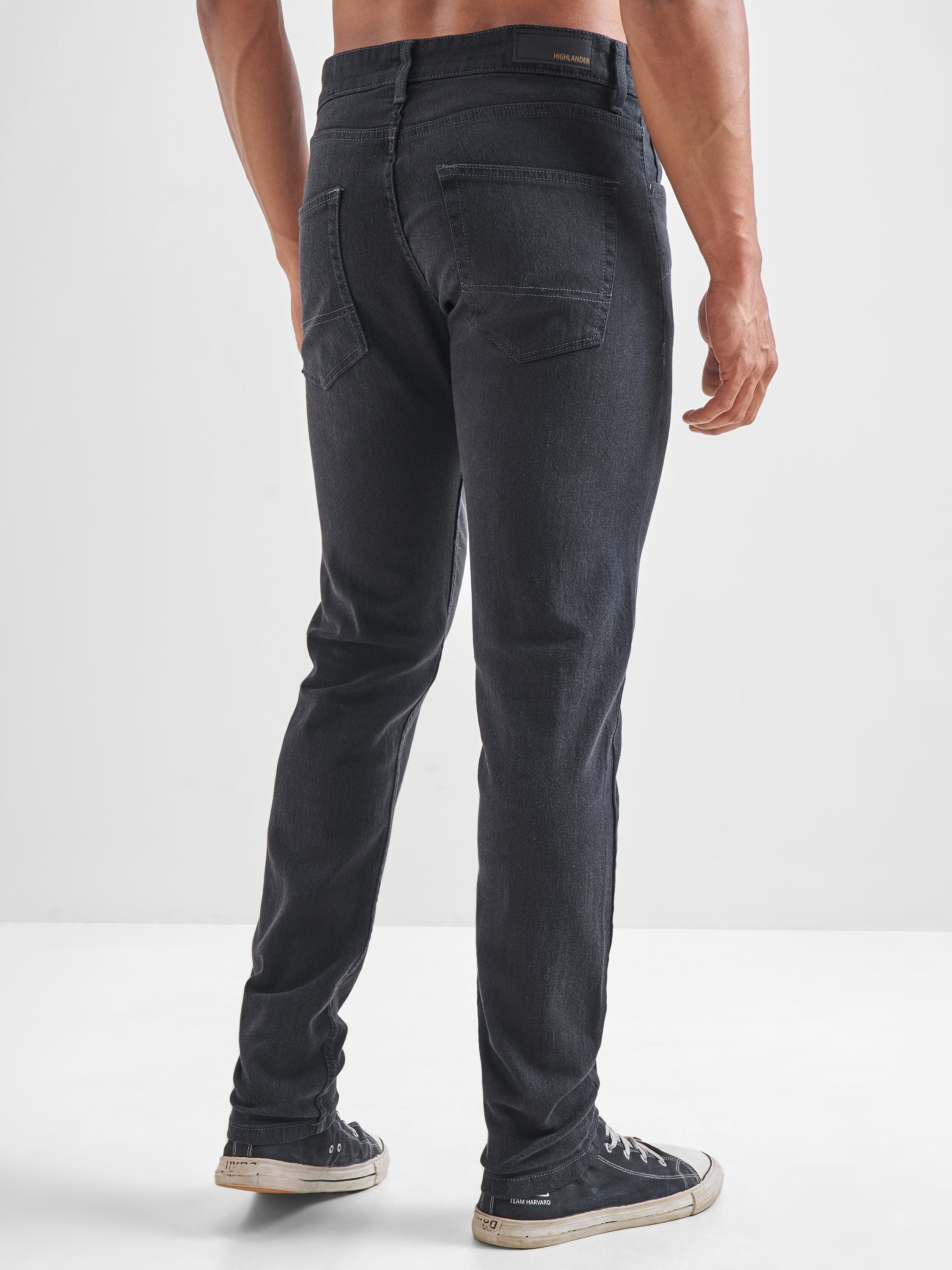 Purple By Highlander Men Grey Tapered Fit Stretchable Jeans - Grey - Image 3