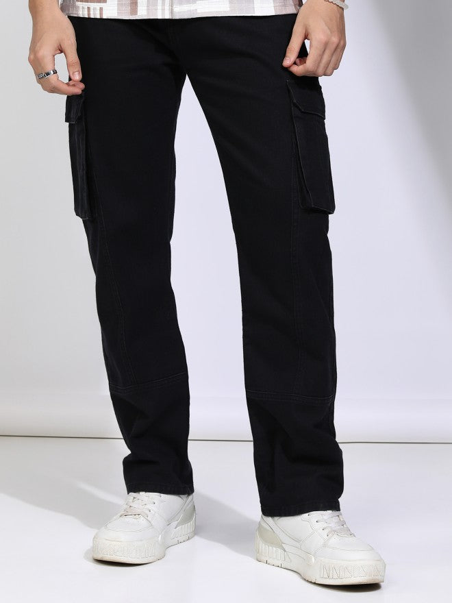 Highlander Men Black Straight Fit Jeans - Black - Image 1