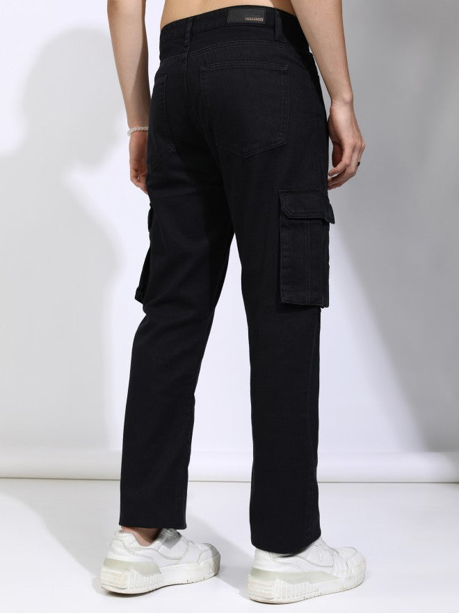 Highlander Men Black Straight Fit Jeans - Black - Image 3
