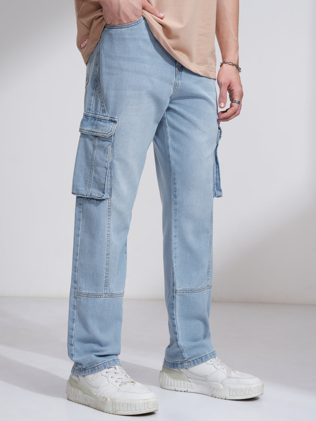Purple By Highlander Men Blue Straight Fit Stretchable Jeans - Blue - Image 6