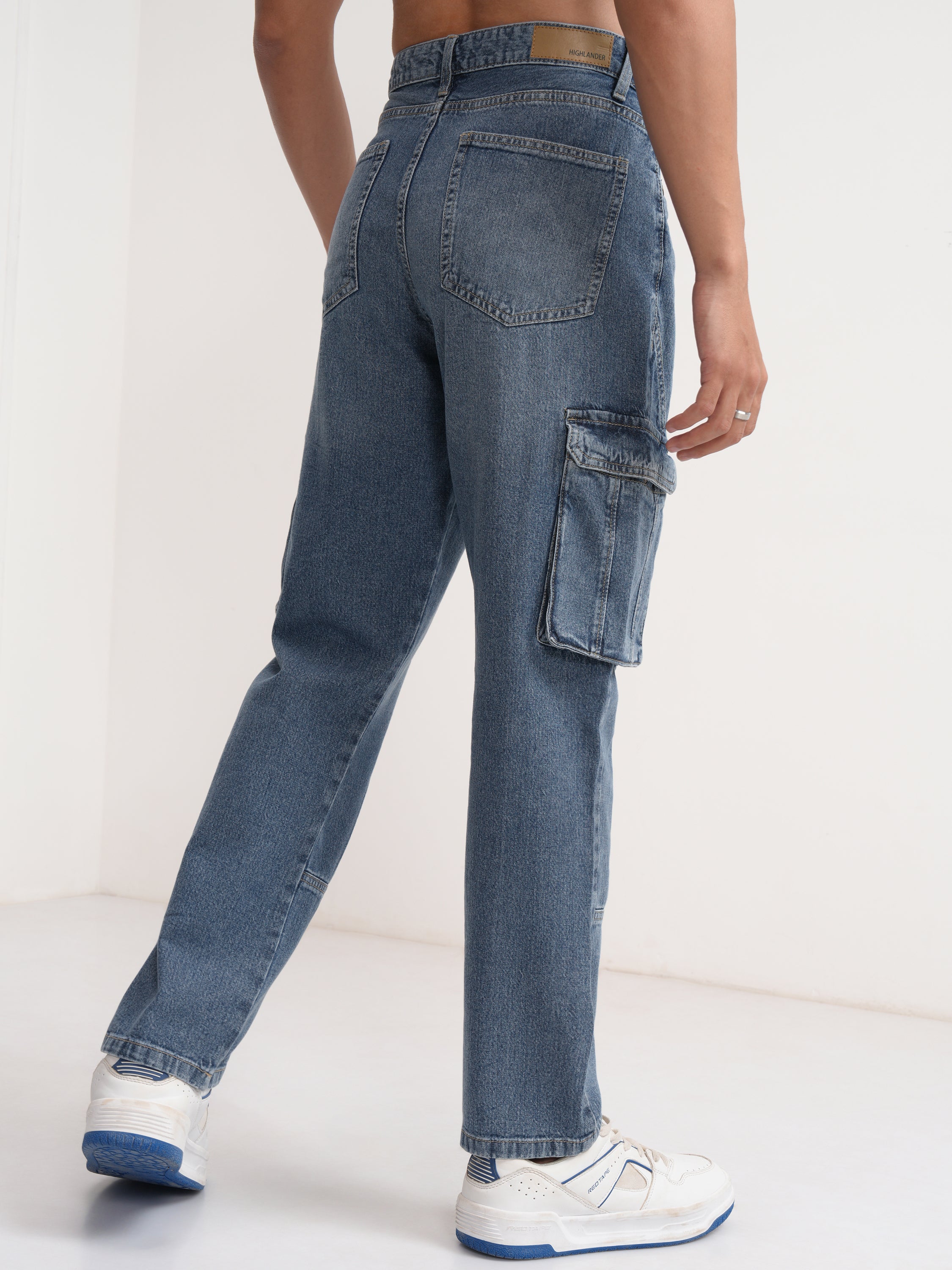 Highlander Men Blue Straight Fit Stretchable Jeans - Blue - Image 3