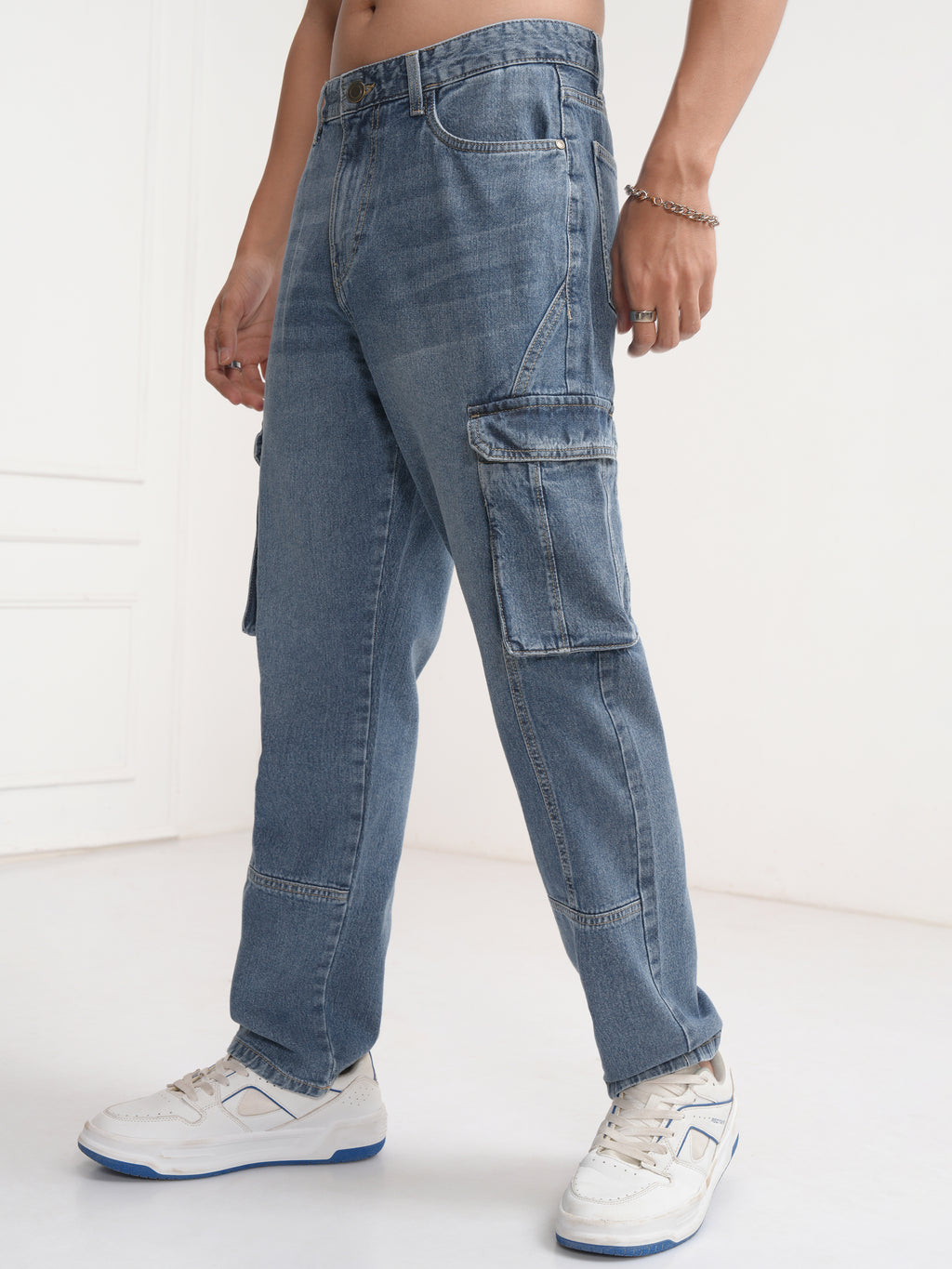 Highlander Men Blue Straight Fit Stretchable Jeans - Blue - Image 4