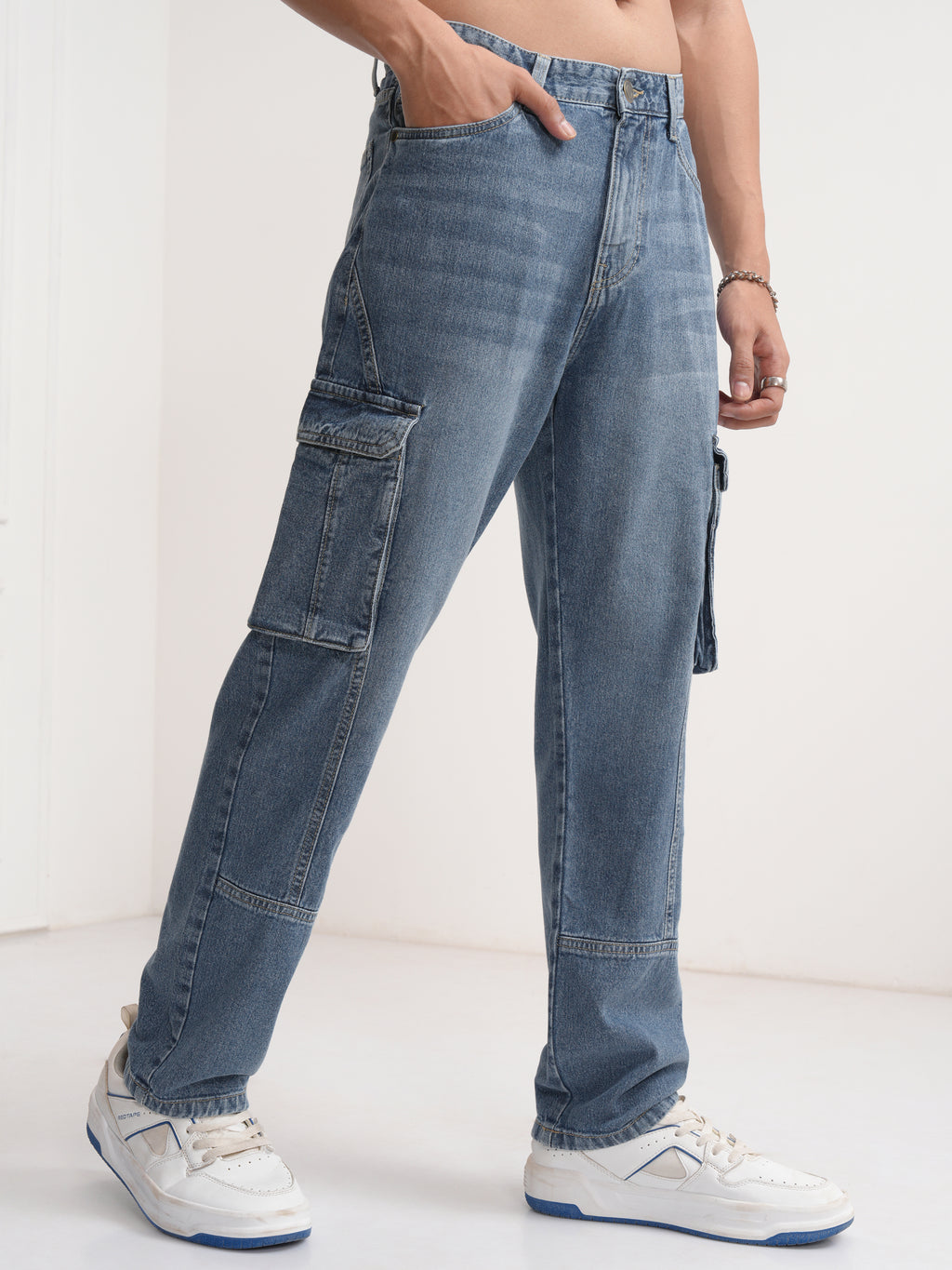 Highlander Men Blue Straight Fit Stretchable Jeans - Blue - Image 6