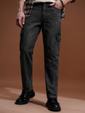 Highlander Men Grey Straight fit Cargo Jeans - Grey - Image 1