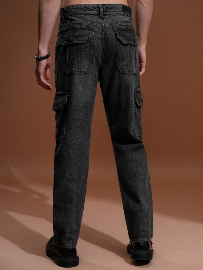 Highlander Men Grey Straight fit Cargo Jeans - Grey - Image 3