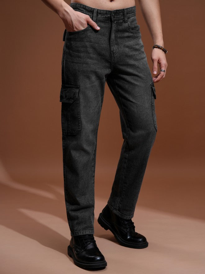 Highlander Men Grey Straight fit Cargo Jeans - Grey - Image 6
