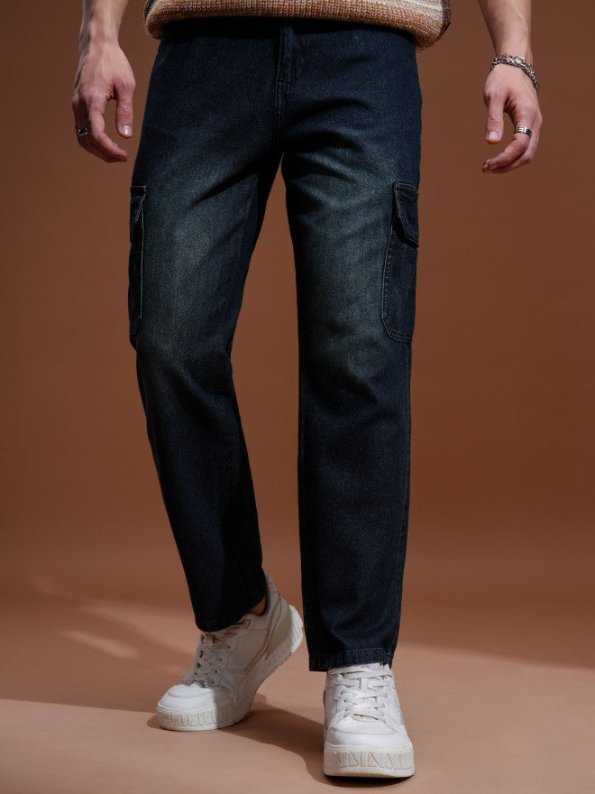 Purple By Highlander Men Blue Straight Fit Jeans - Blue - Image 1