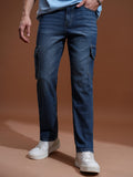 Highlander Men Blue Straight fit Cargo Jeans - Blue - Image 1