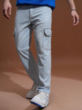 Highlander Men Blue Straight fit Cargo Jeans - Blue - Image 1