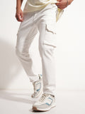 Purple By Highlander Men White Slim Fit Stretchable Jeans - White - Image 1