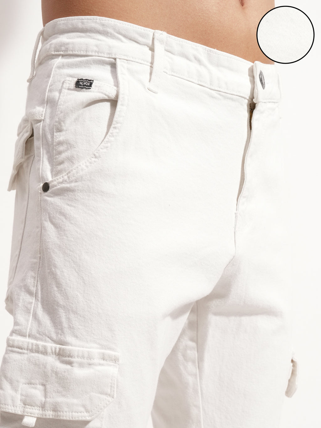 Purple By Highlander Men White Slim Fit Stretchable Jeans - White - Image 5