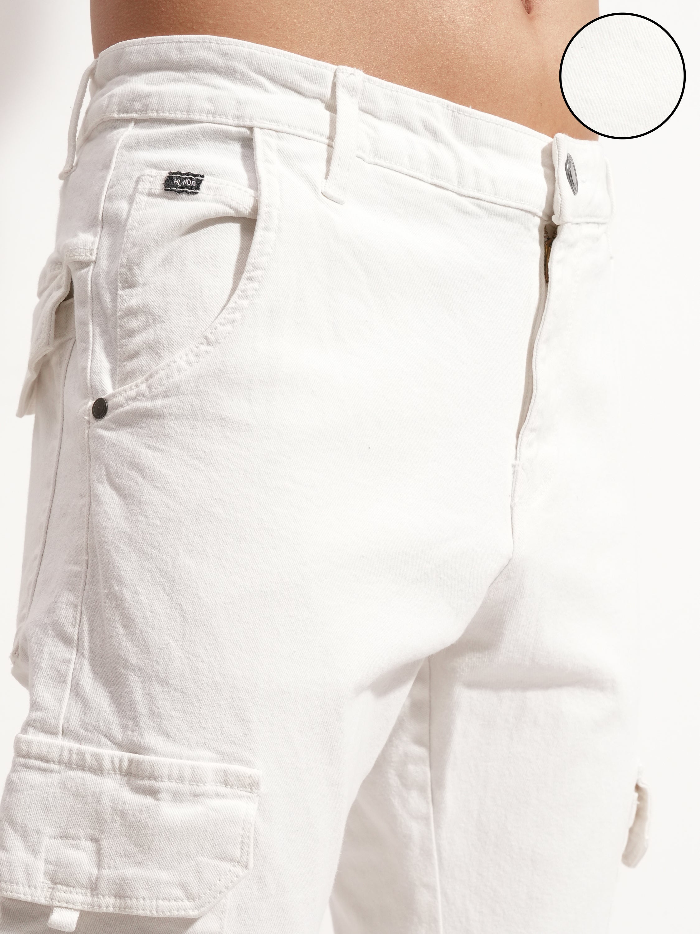Purple By Highlander Men White Slim Fit Stretchable Jeans - White - Image 5
