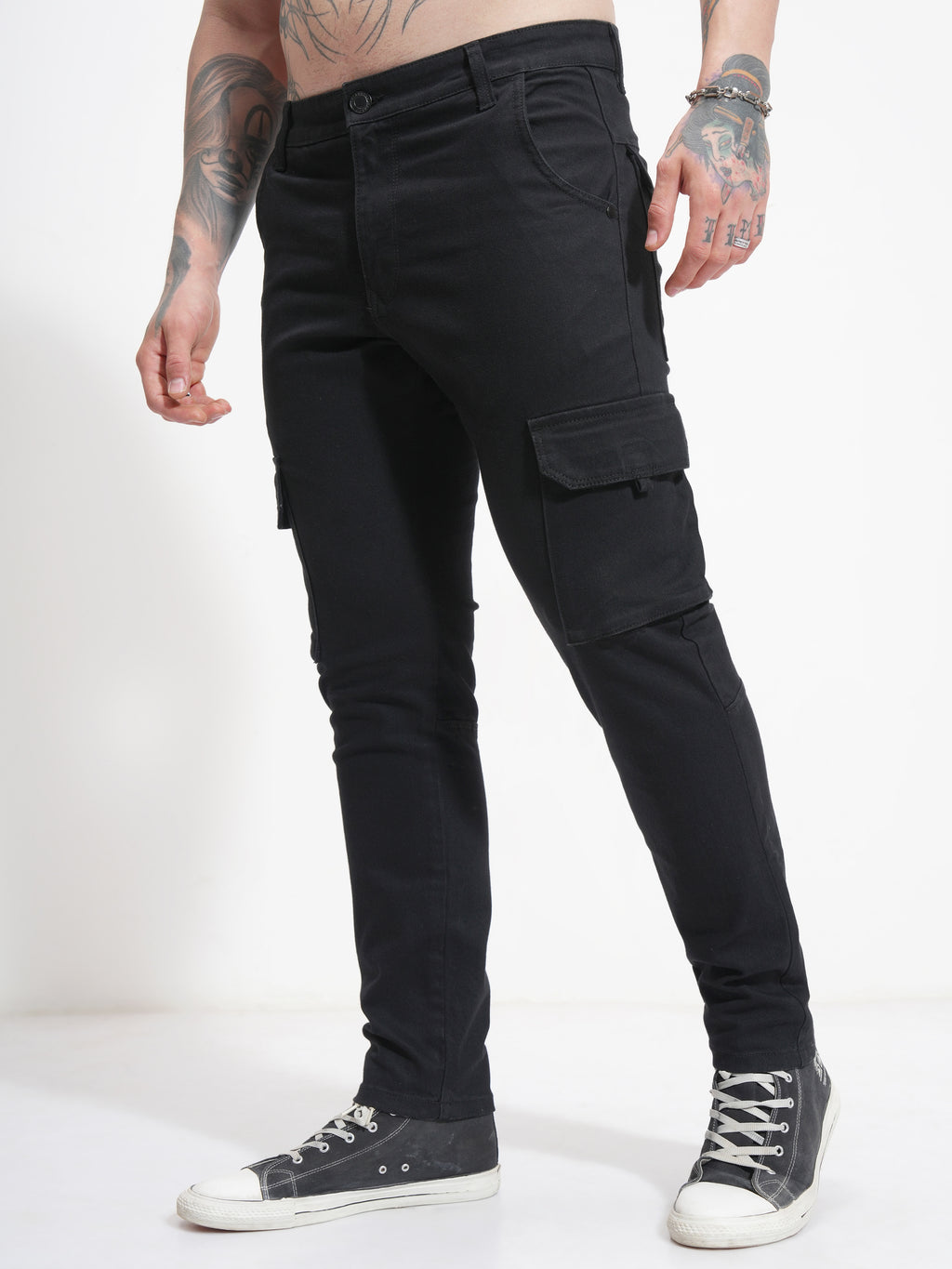 Purple By Highlander Men Black Slim Fit Stretchable Jeans - Black - Image 4