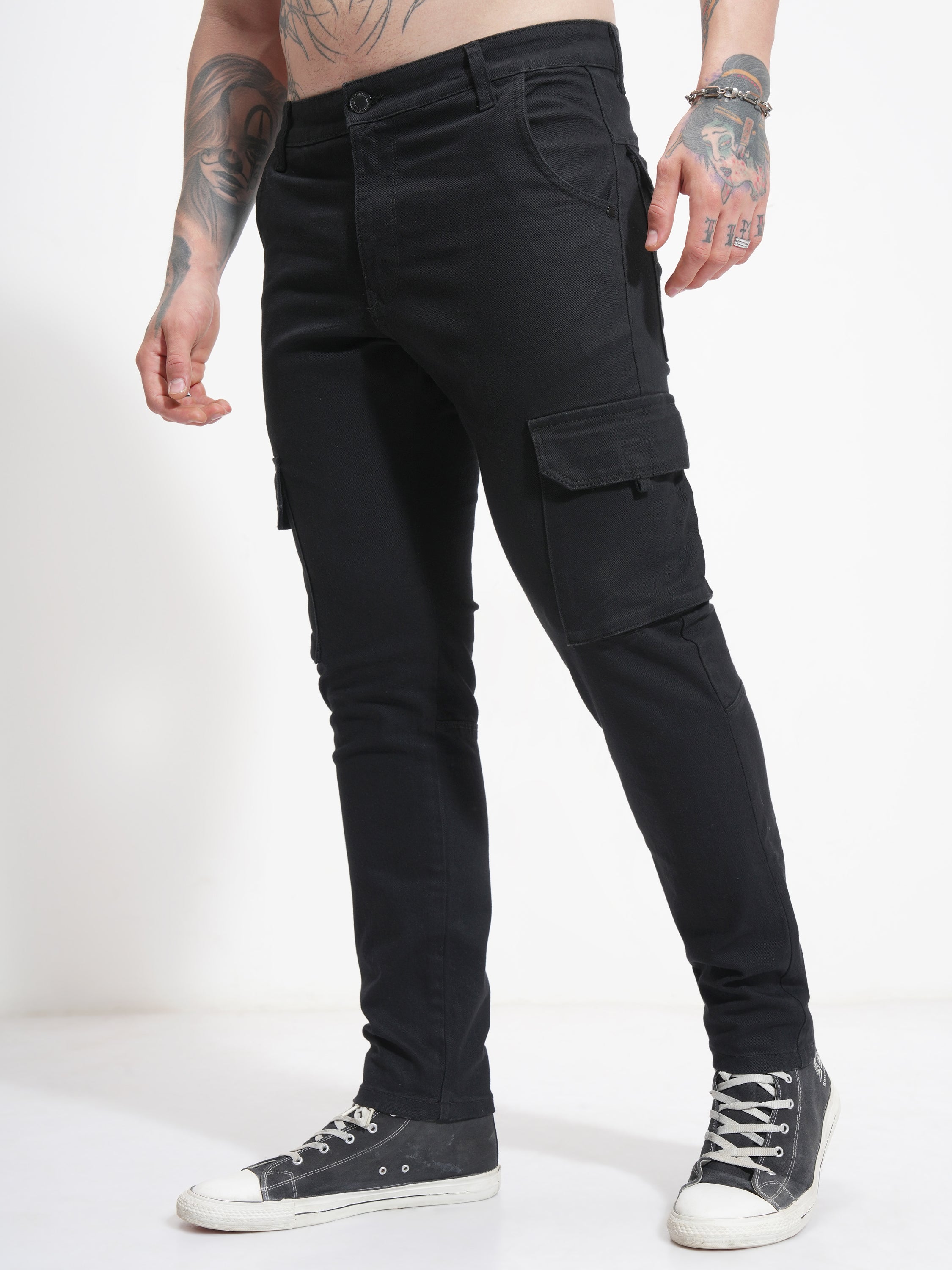 Purple By Highlander Men Black Slim Fit Stretchable Jeans - Black - Image 4