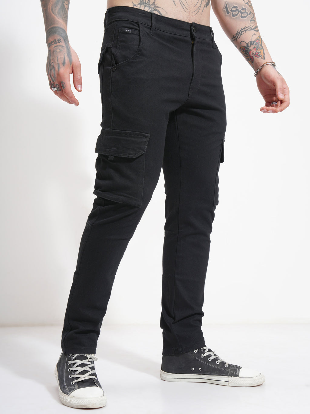 Purple By Highlander Men Black Slim Fit Stretchable Jeans - Black - Image 6