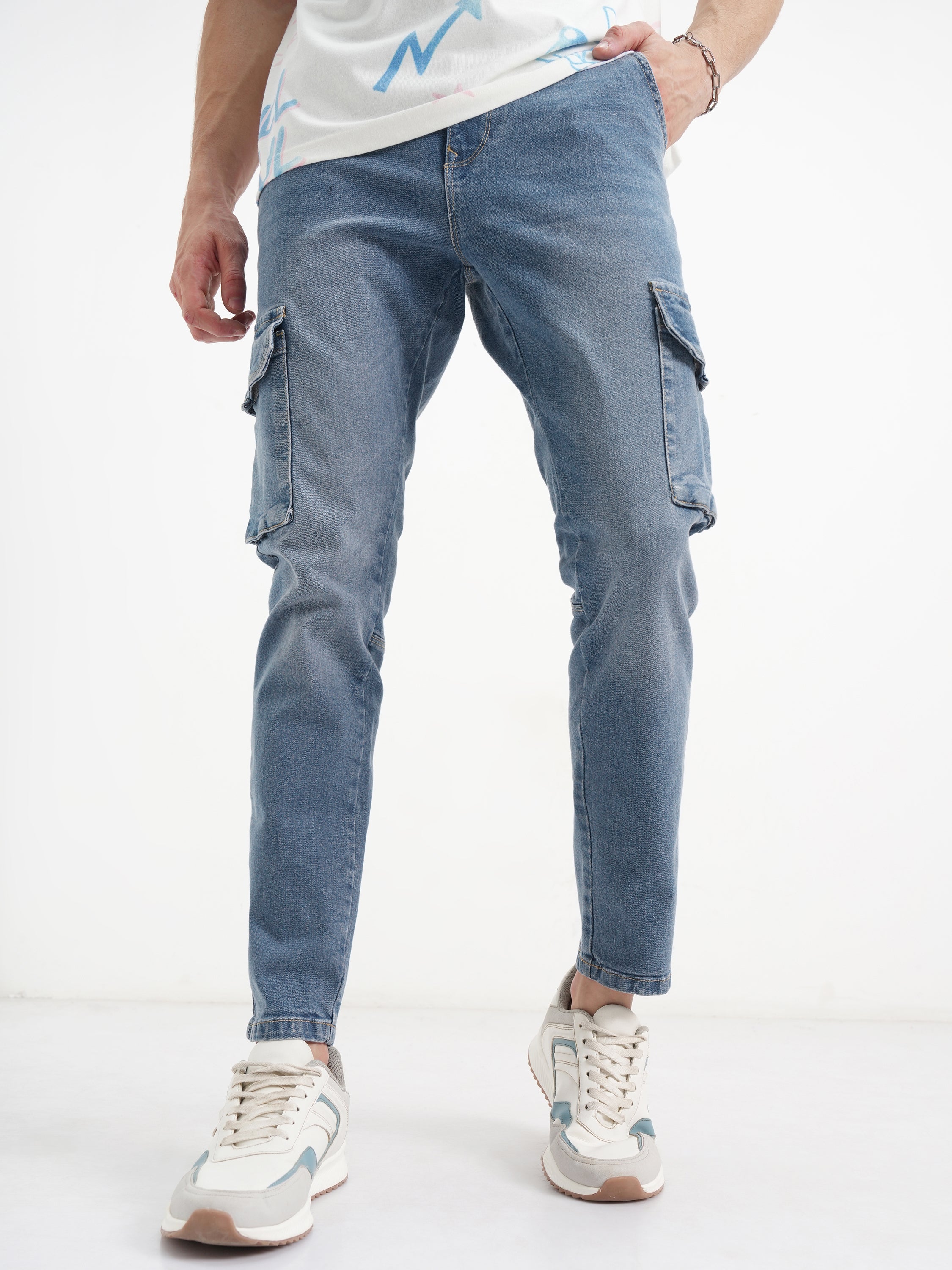 Purple By Highlander Men Blue Slim Fit Stretchable Jeans - Blue - Image 1
