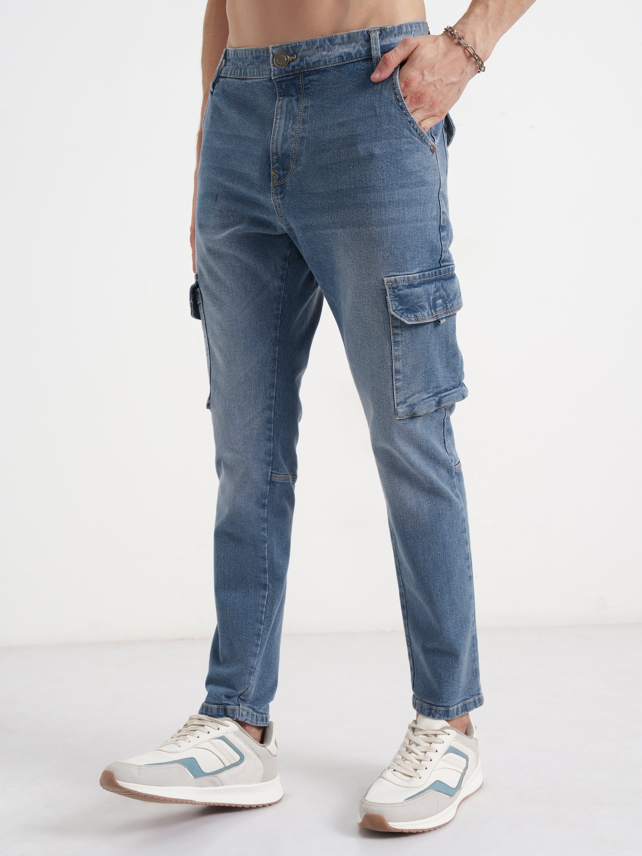Purple By Highlander Men Blue Slim Fit Stretchable Jeans - Blue - Image 4