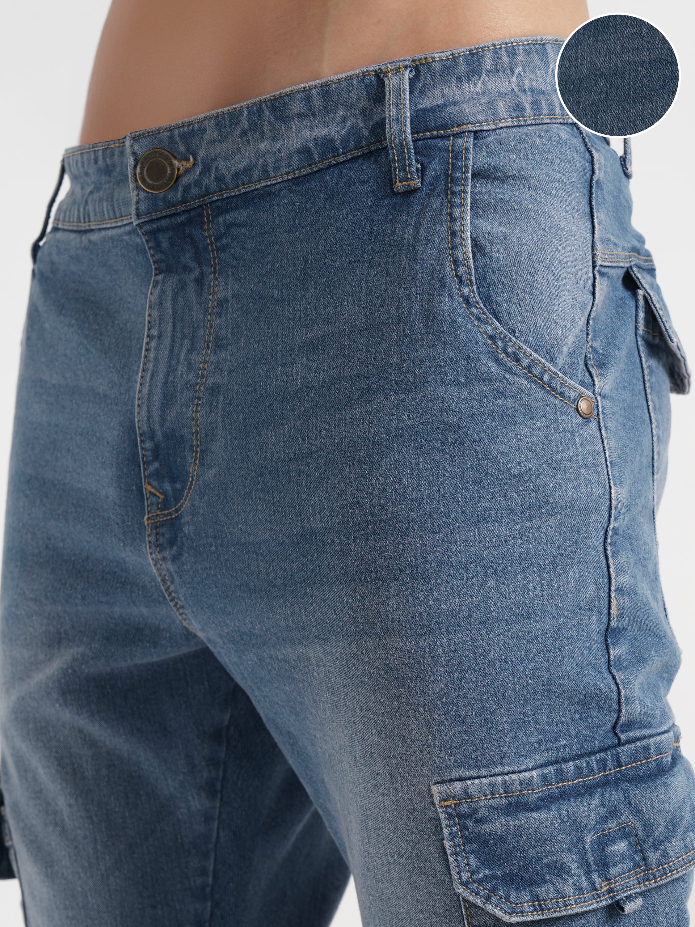 Purple By Highlander Men Blue Slim Fit Stretchable Jeans - Blue - Image 5