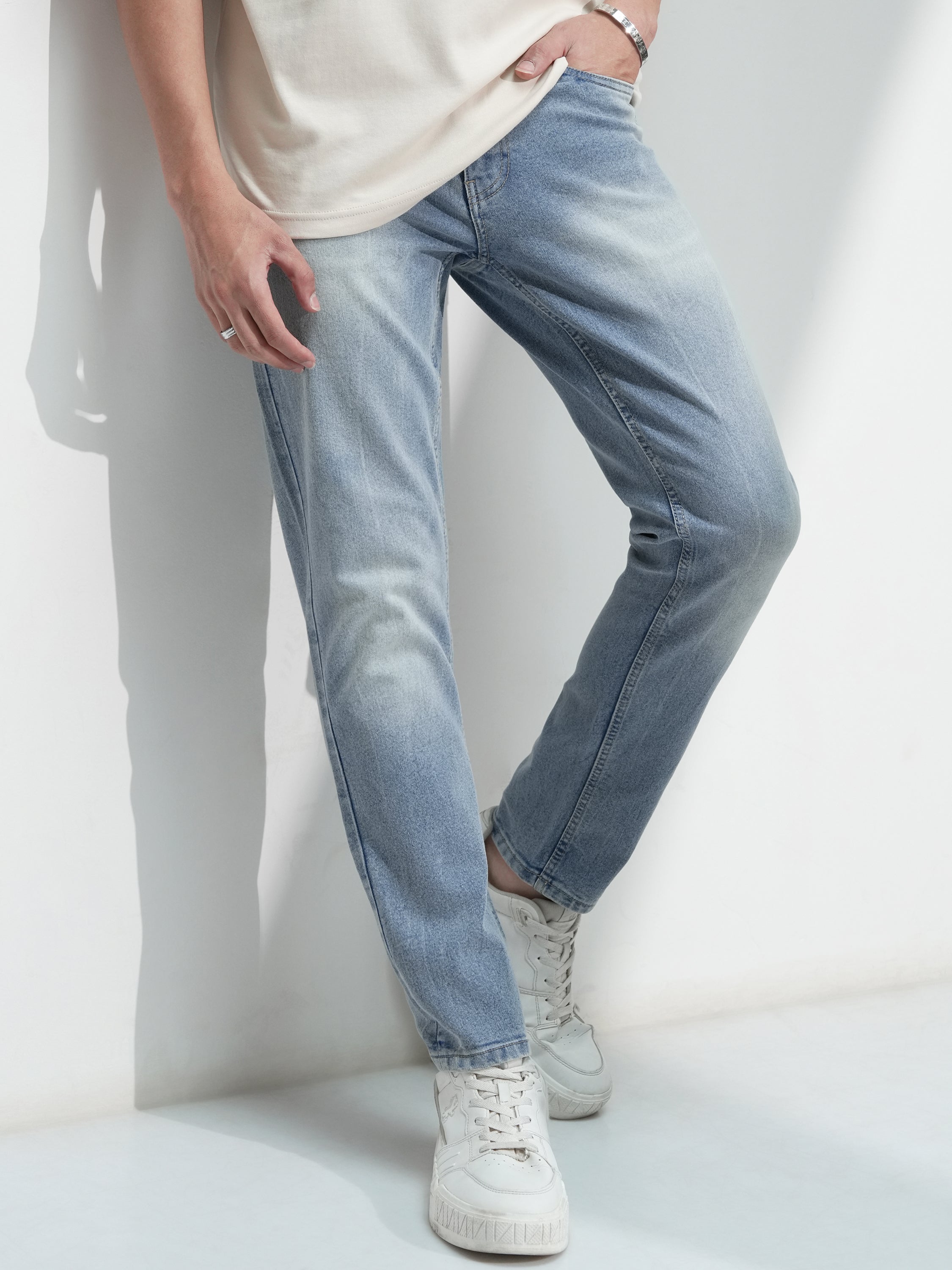 Purple By Highlander Men Blue Slim Fit Stretchable Jeans - Blue - Image 1
