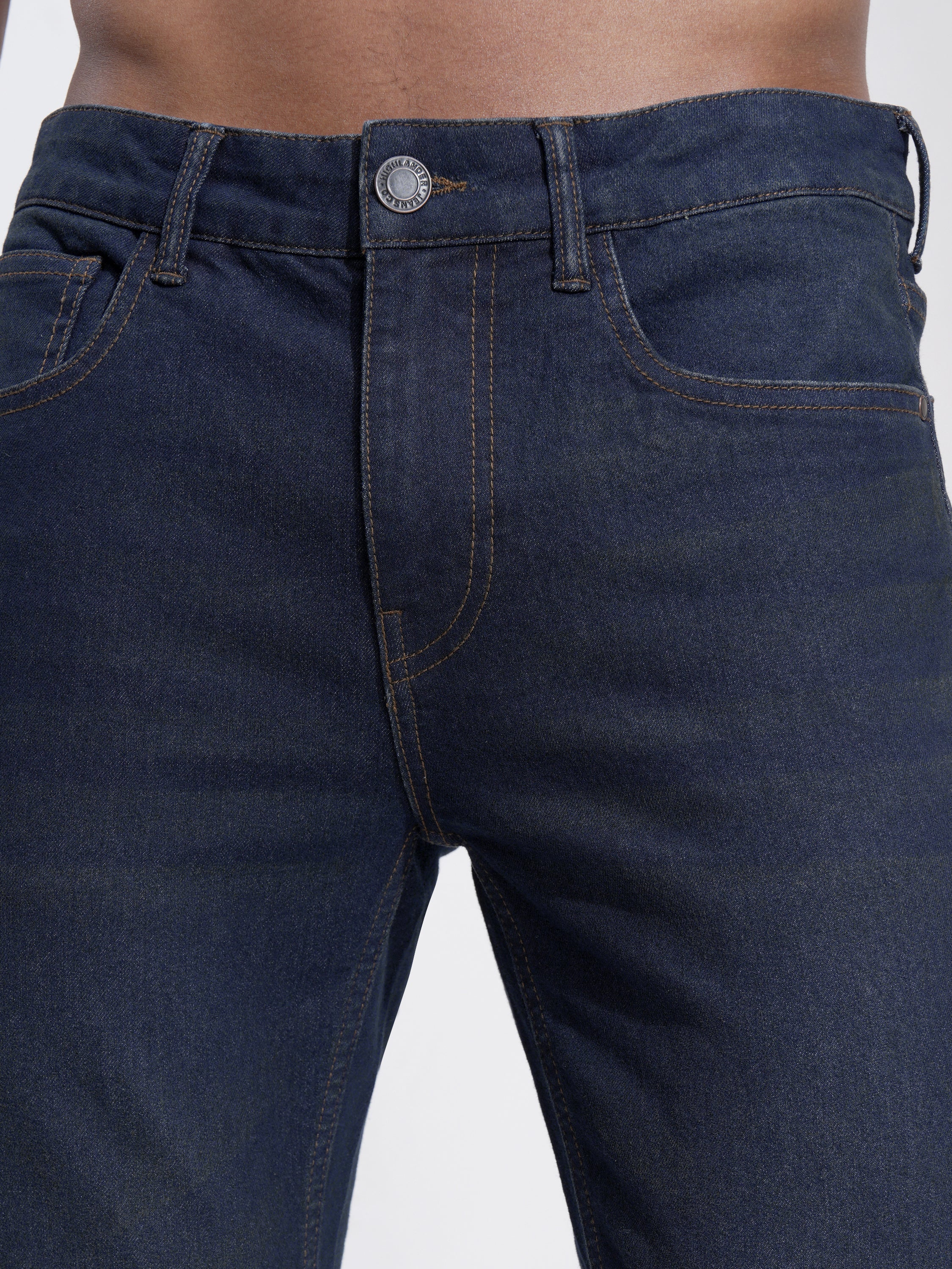 Purple By Highlander Men Blue Slim Fit Stretchable Jeans - Blue - Image 5