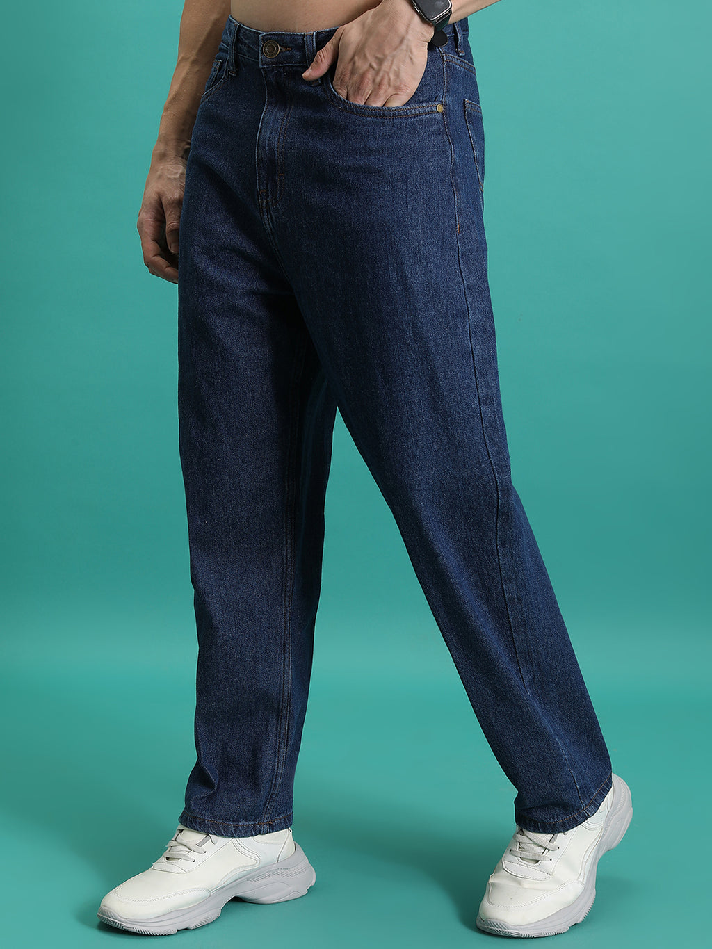 Purple By Highlander Men Blue Loose Fit   Jeans - Blue - Image 4