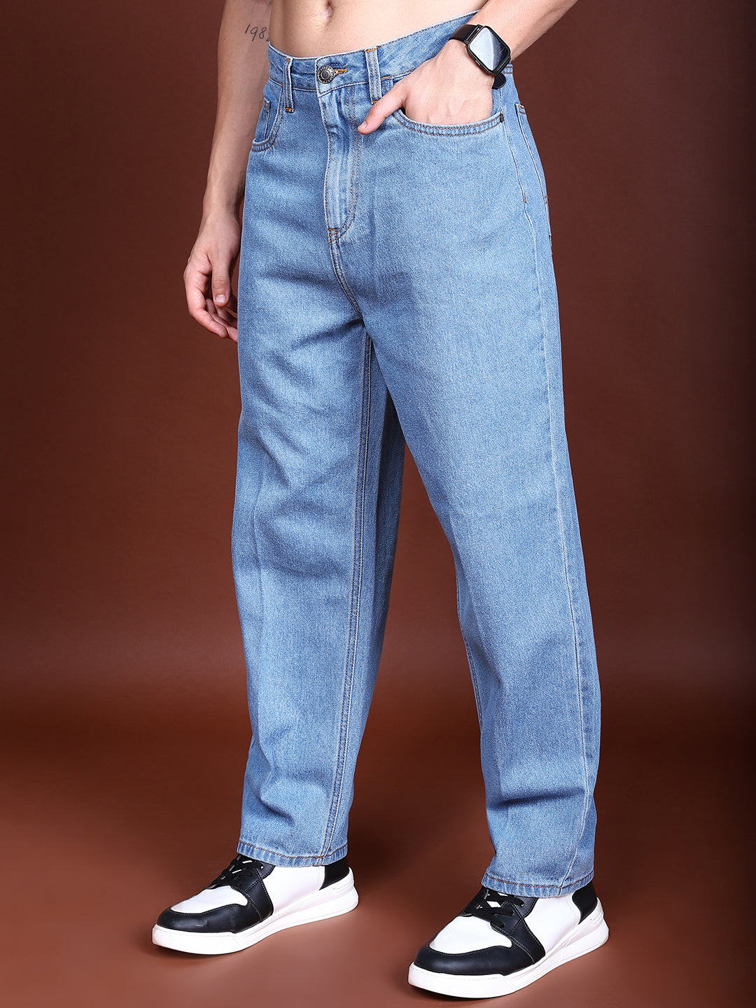 Purple By Highlander Men Blue Loose Fit   Jeans - Blue - Image 4