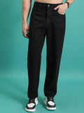 Purple By Highlander Men Black Loose Fit   Jeans - Black - Image 1